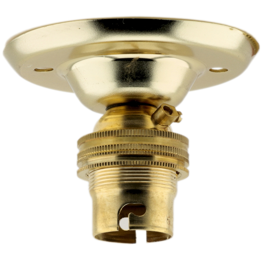 B22 Batten Bulb Holder In Polished Brass Finish(BH-5BRS-BR0BRS) by www.art-deco-emporium.co.uk