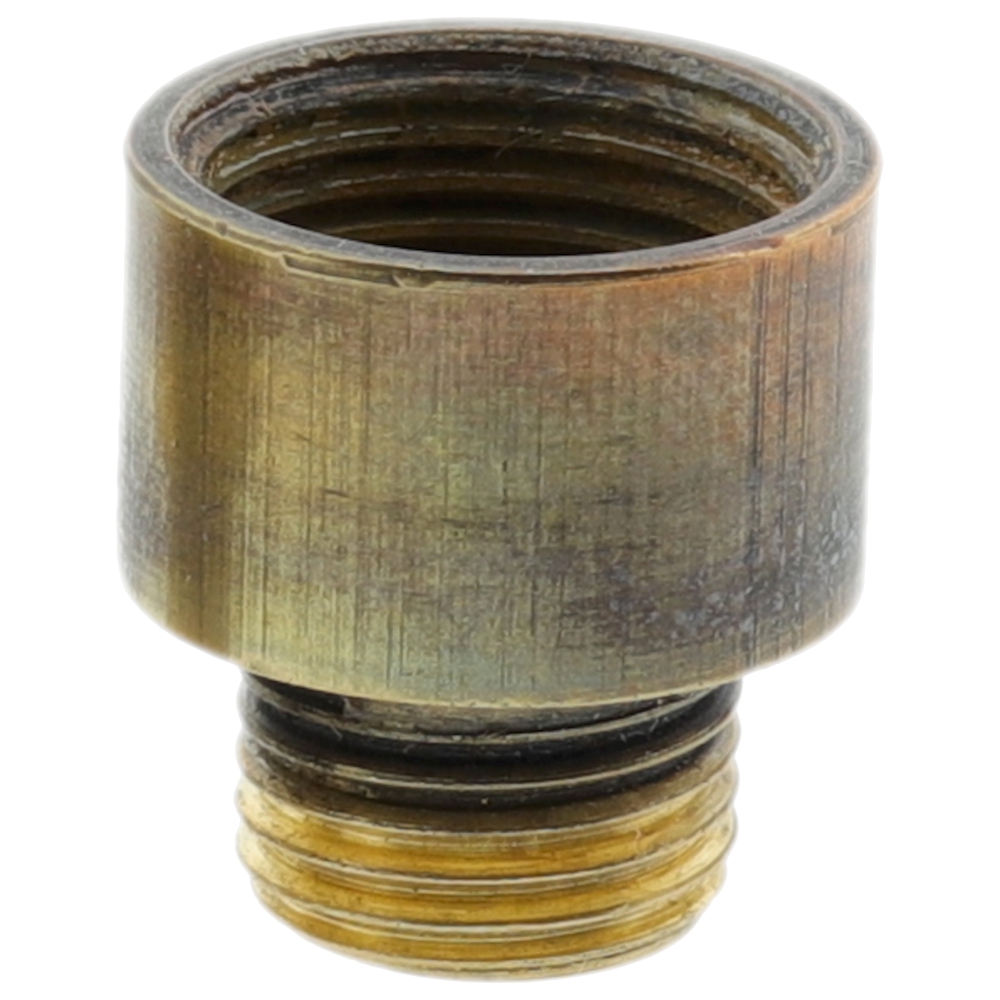 Solid Brass Half Inch To 10mm Reducer Adapter In Raw Or Antique Finish(LHM10-12.5-XXX) by www.art-deco-emporium.co.uk