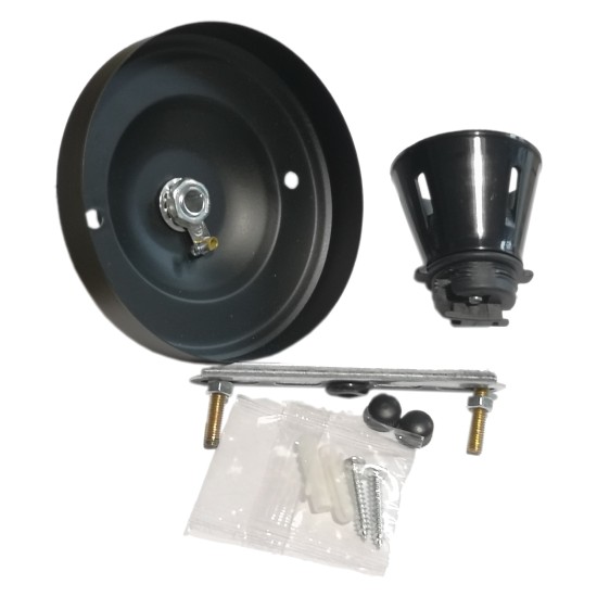 Metal Ceiling Rose in Black Finish and B22 Bulb Fitting Ready Assembled Batten Lampholder