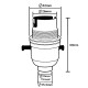 Switched Lampholder B22 Nickel Plated with Shade Ring, 10mm Threaded Entry