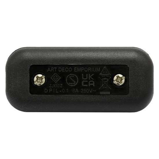 Small In-line Rocker Switch 3 Wire Dual Pole in Black