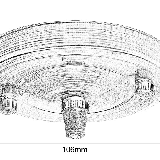 Large Ceiling Rose with Nylon Cord Grip in Antique Brass Effect