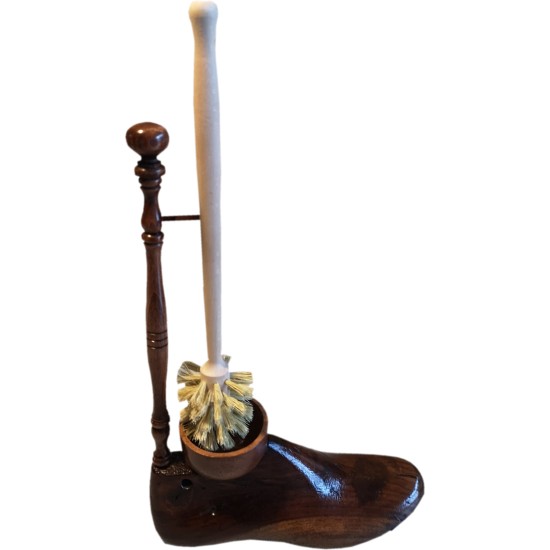 Vintage Shoe Last Toilet Cleaning Brush Holder