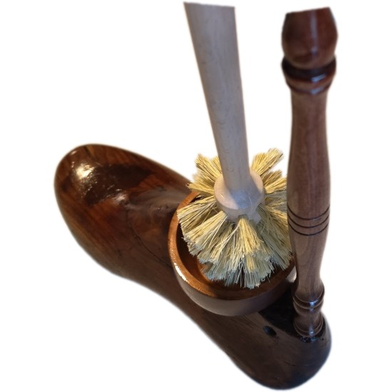 Vintage Shoe Last Toilet Cleaning Brush Holder