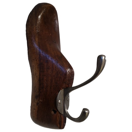 Antique Hardwood Shoe Last Coat Hanger